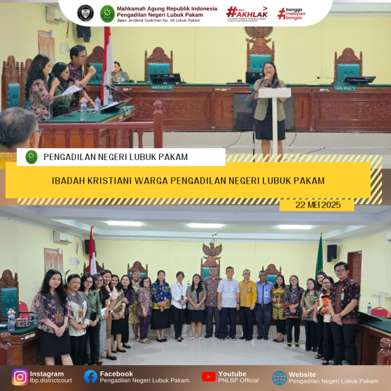 Ibadah Kristiani Warga Pengadilan Negeri Lubuk Pakam