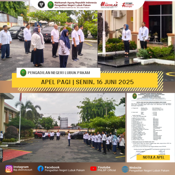 Apel Pagi PN Lubuk Pakam, Senin, 16 Juni 2025