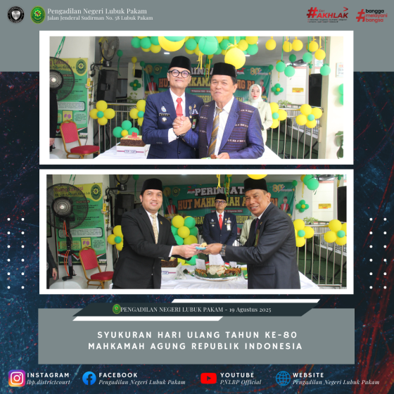 Syukuran Hari Ulang Tahun Ke-80 Mahkmah Agung RI
