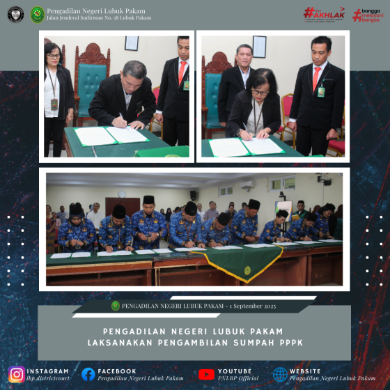 Pengadilan Negeri Lubuk Pakam Laksanakan Pengambilan Sumpah PPPK