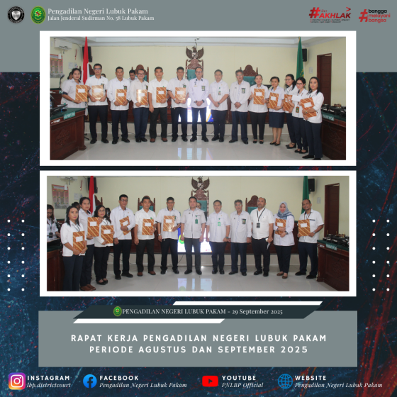 Rapat Kerja Pengadilan Negeri Lubuk Pakam Periode Agustus dan September 2025