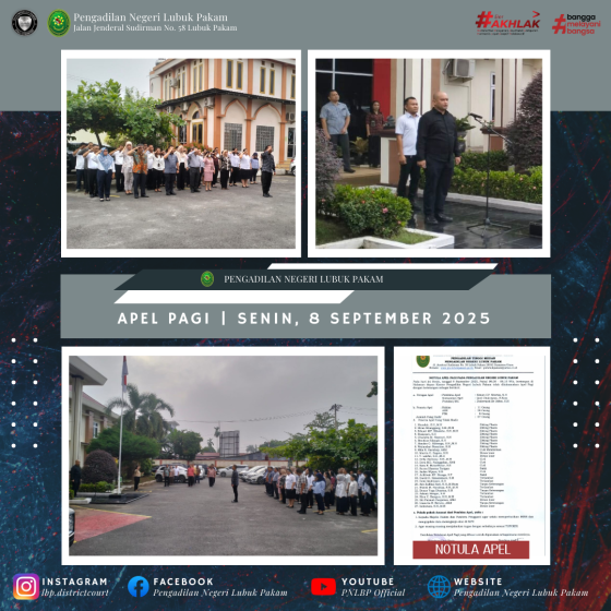 Apel Pagi Pengadilan Negeri Lubuk Pakam, Senin, 8 September 2025