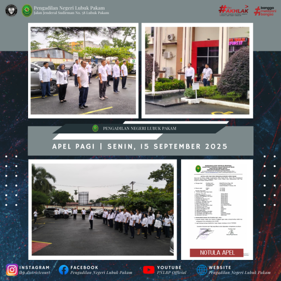 Apel Pagi Pengadilan Negeri Lubuk Pakam, Senin, 15 September 2025