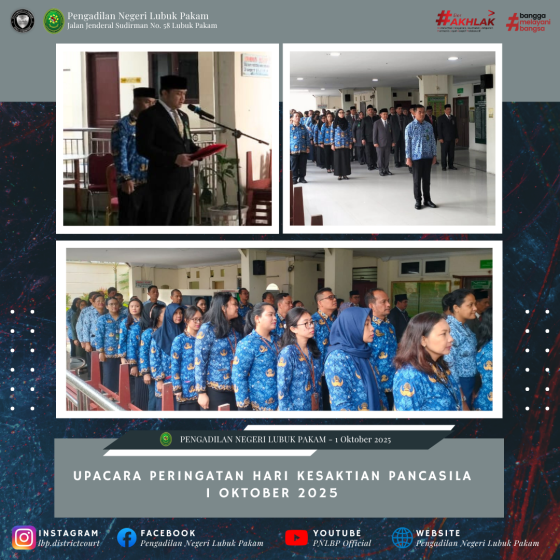 Upacara Peringatan Hari Kesaktian Pancasila 1 Oktober 2025 Pengadilan Negeri Lubuk Pakam