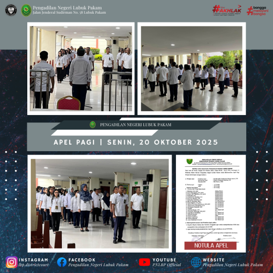 Apel Pagi Pengadilan Negeri Lubuk Pakam, Senin, 20 Oktober 2025