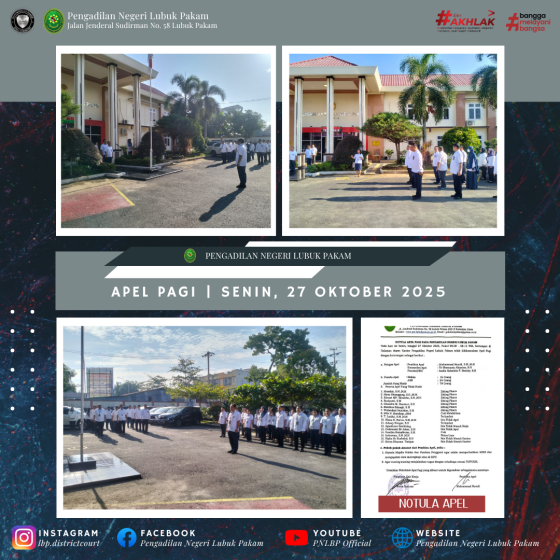 Apel Pagi Pengadilan Negeri Lubuk Pakam, Senin, 27 Oktober 2025