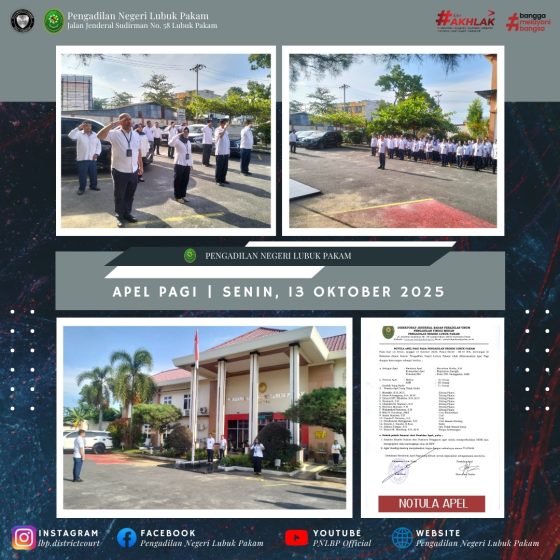 Apel Pagi Pengadilan Negeri Lubuk Pakam, Senin, 13 Oktober 2025