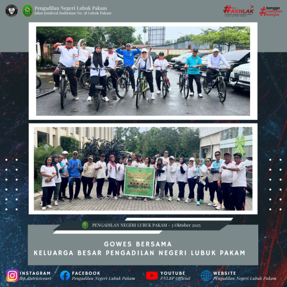 Gowes Bersama Keluarga Besar Pengadilan negeri Lubuk Pakam