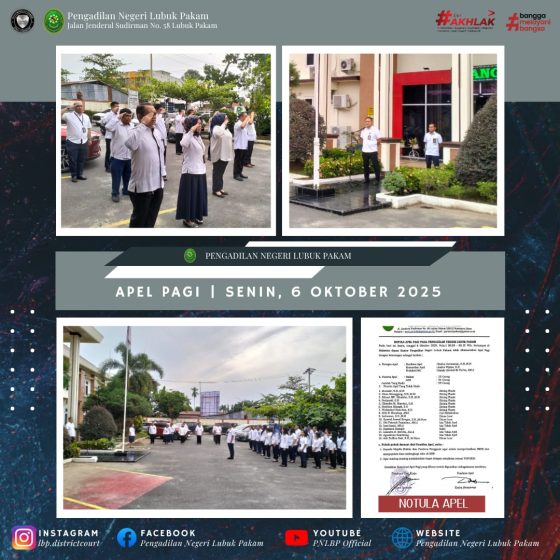 Apel Pagi Pengadilan Negeri Lubuk Pakam, Senin, 6 Oktober 2025