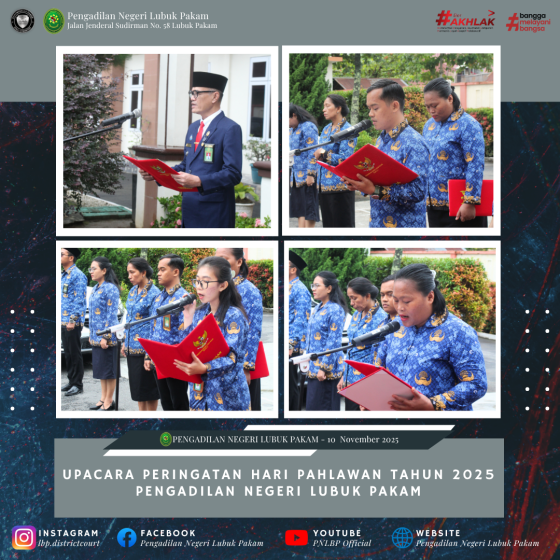 Upacara Peringatan Hari Pahlawan Tahun 2025 Pengadilan Negeri Lubuk Pakam