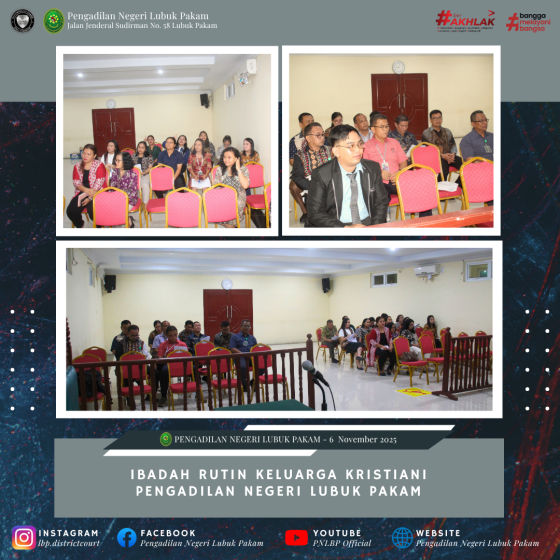 Ibadah Rutin Keluarga Kristiani Pengadilan Negeri Lubuk Pakam