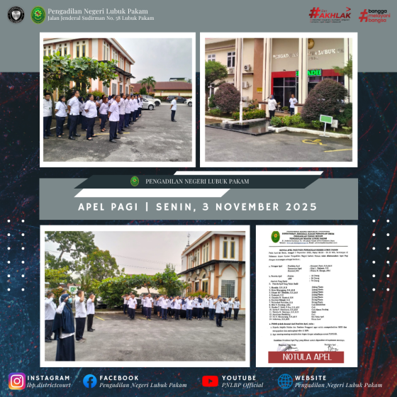 Apel Pagi Pengadilan Negeri Lubuk Pakam, Senin, 3 November 2025