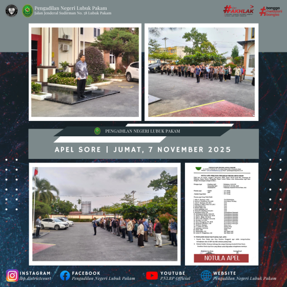 Apel Sore Pengadilan Negeri Lubuk Pakam, Jumat, 7 November 2025