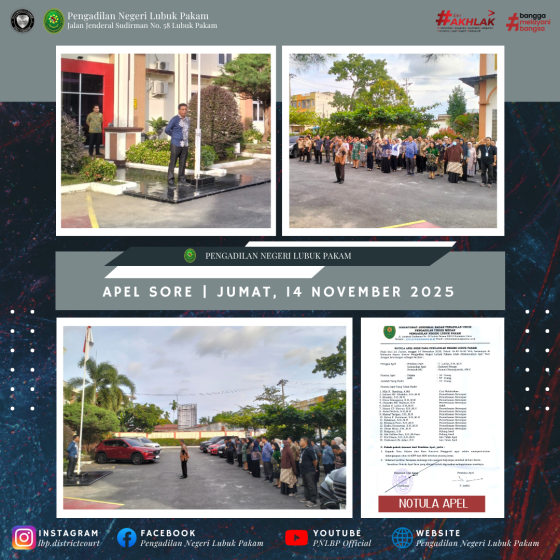 Apel Sore Pengadilan Negeri Lubuk Pakam, Jumat, 14 November 2025