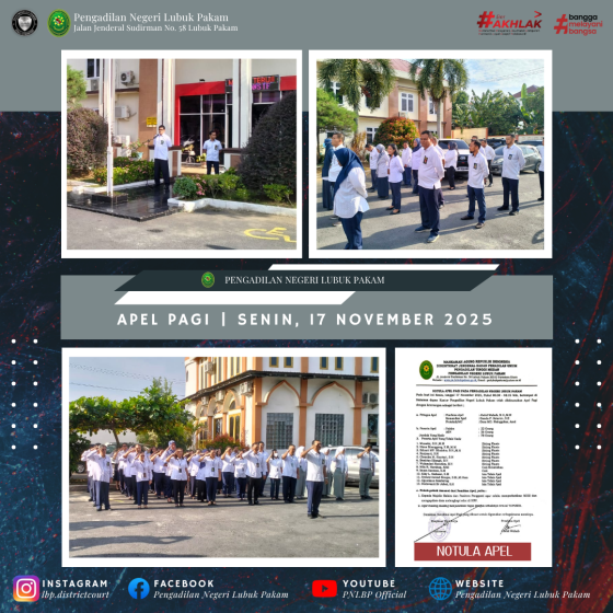 Apel Pagi Pengadilan Negeri Lubuk Pakam, Senin, 17 November 2025