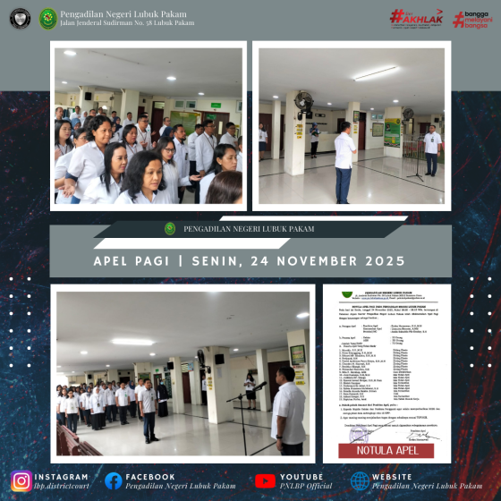 Apel Pagi Pengadilan Negeri Lubuk Pakam, Senin, 24 November 2025