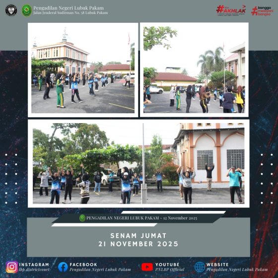 Pengadilan Negeri Lubuk Pakam Laksanakan Senam Pagi Sehat