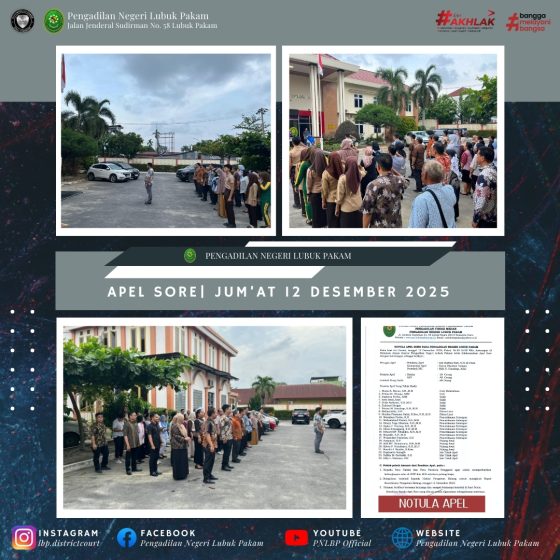 Apel Sore Jum’at 12 Desember 2025