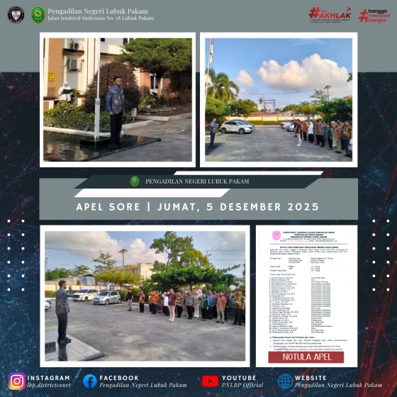 Apel Sore Pengadilan Negeri Lubuk Pakam, Jumat, 5 Desember 2025