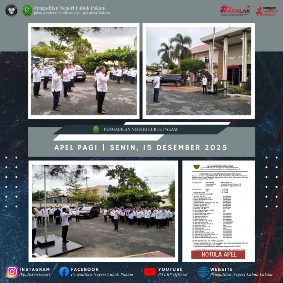 Apel Pagi Pengadilan Negeri Lubuk Pakam, Senin, 15 Desember 2025