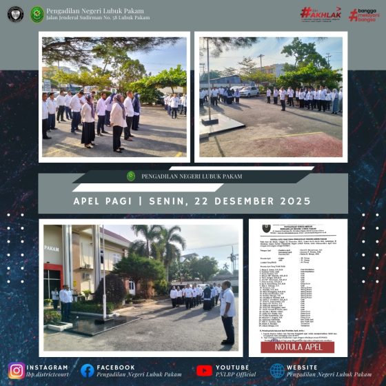 Apel Pagi Pengadilan Negeri Lubuk Pakam, Senin, 22 Desember 2025