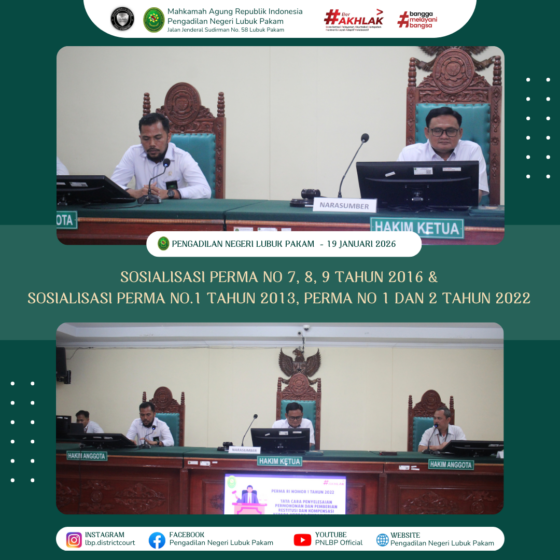 Sosialisasi Perma 7, 8, 9 Tahun 2016 & Sosialisasi Perma No. 1 Tahun 2013, Perma No. 1 dan 2 Tahun 2022.