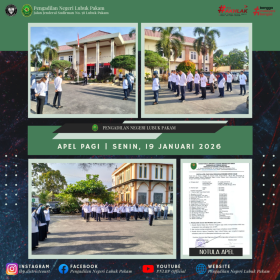 Apel Pagi Pengadilan Negeri Lubuk Pakam, Senin, 19 Januari 2026