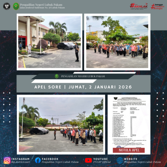 Apel Sore Pengadilan Negeri Lubuk Pakam, Jumat, 2 Januari 2026