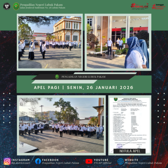 Apel Pagi Pengadilan Negeri Lubuk Pakam, Senin, 26 Januari 2026