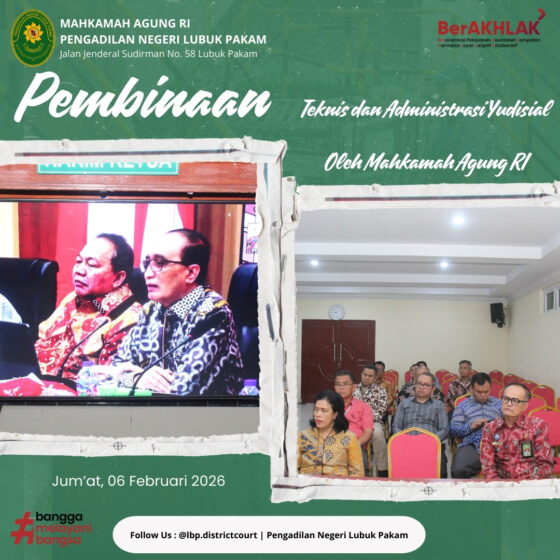 Pengadilan Negeri Lubuk Pakam Mengikuti Pembinaan Teknis dan Administrasi Yudisial Oleh Mahkamah Agung RI