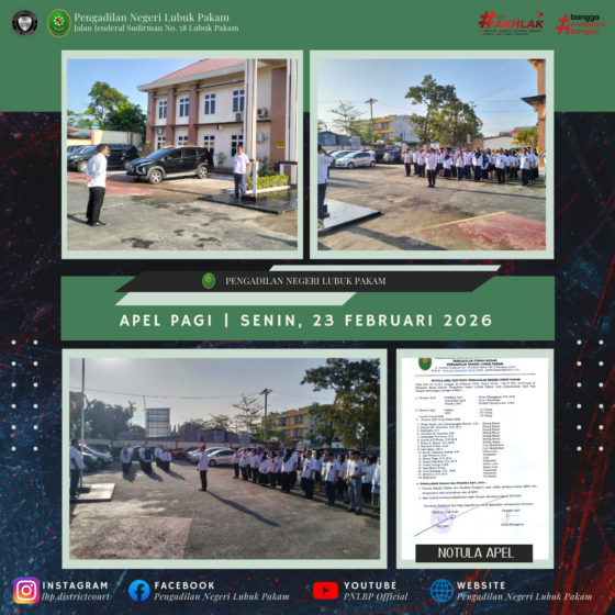 Apel Pagi Pengadilan Negeri Lubuk Pakam, Senin, 23 Februari 2026