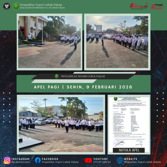 Apel Pagi Pengadilan Negeri Lubuk Pakam, Senin, 9 Februari 2026.