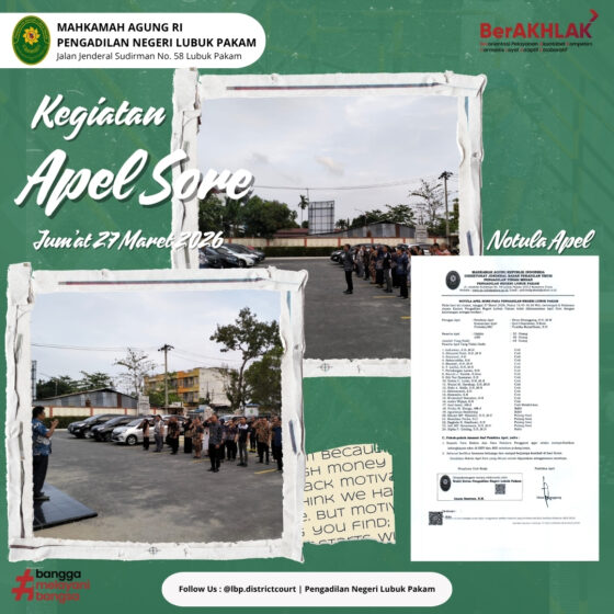 Kegiatan Apel Sore Jum’at 27 Maret 2026