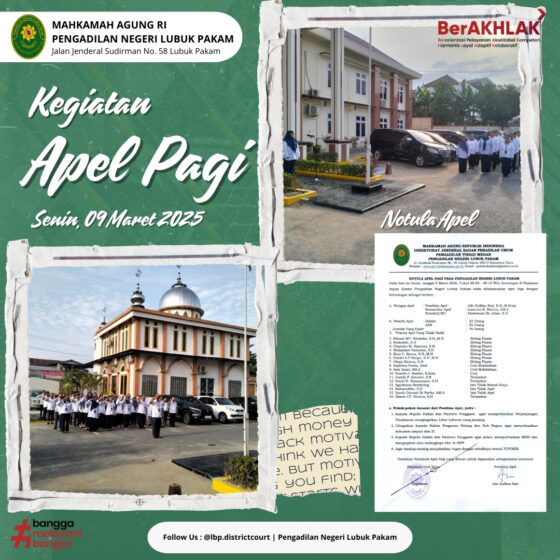 PN Lubuk Pakam Gelar Apel Rutin: Tekankan Penguatan Tupoksi dan Percepatan Dokumen AMPUH serta ZI