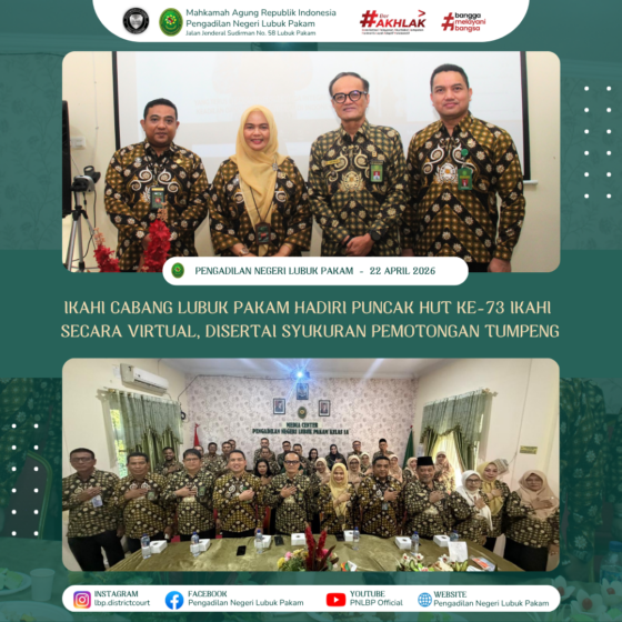 IKAHI Cabang Lubuk Pakam Hadiri Puncak HUT ke-73 IKAHI Secara Virtual Disertai Syukuran Pemotongan Tumpeng