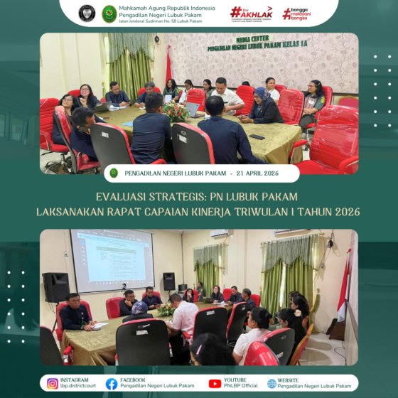 Evaluasi Strategis: PN Lubuk Pakam Gelar Rapat Capaian Kinerja Triwulan I Tahun 2026