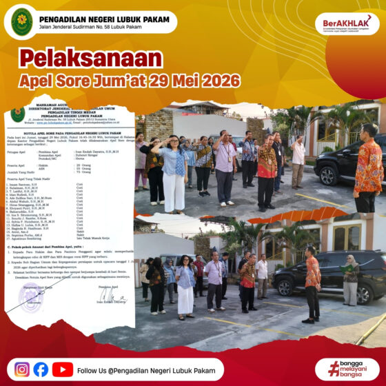 Kegiatan Apel Sore Jum’at 29 Mei 2026