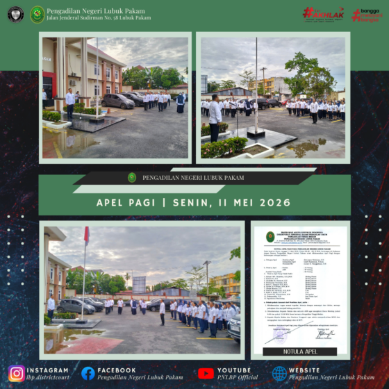 Apel Pagi Pengadilan Negeri Lubuk Pakam, Senin, 11 Mei 2026