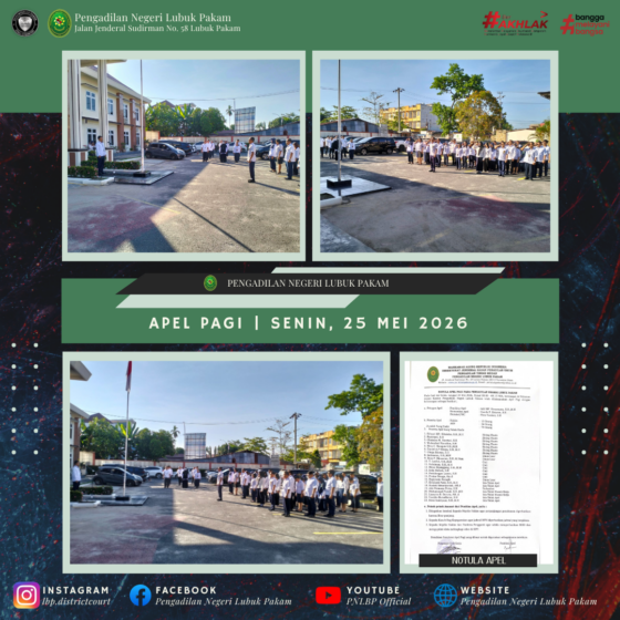 Apel Pagi Pengadilan Negeri Lubuk Pakam, Senin, 25 Mei 2026