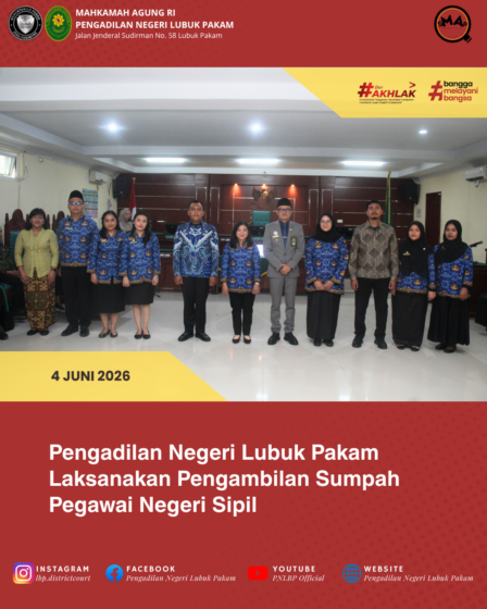 Pengadilan Negeri Lubuk Pakam Laksanakan Pengambilan Sumpah Pegawai Negeri Sipil