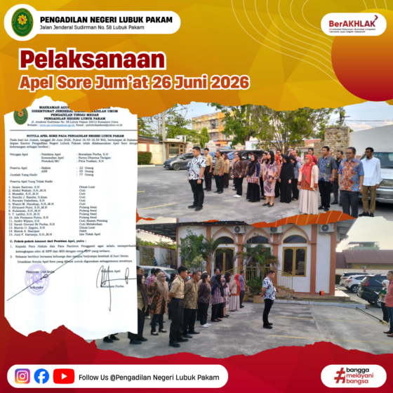 Kegiatan Apel Sore Jum’at 26 Juni 2026
