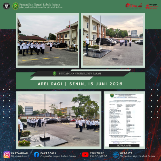 Apel Pagi Pengadilan Negeri Lubuk Pakam, Senin, 15 Juni 2026.