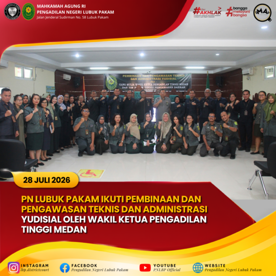 PN Lubuk Pakam Ikuti Pembinaan Dan Pengawasan Teknis Serta Administrasi Yudisial Oleh WKPT Medan