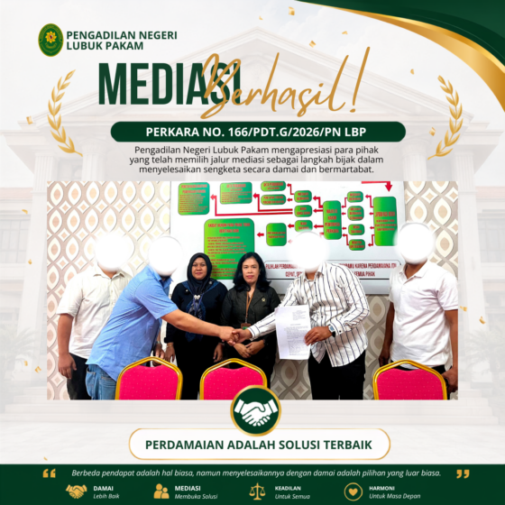 Mediasi Berhasil Capai Kesepakatan dalam Perkara Nomor 166/Pdt.G/2026/PN Lbp