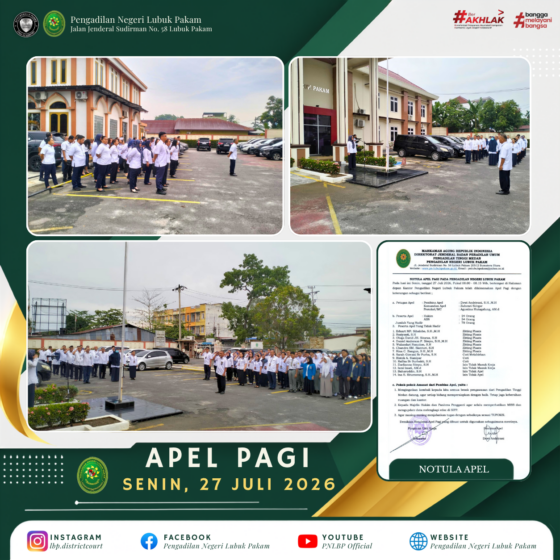 Apel Pagi Pengadilan Negeri Lubuk Pakam, Senin, 27 Juli 2026