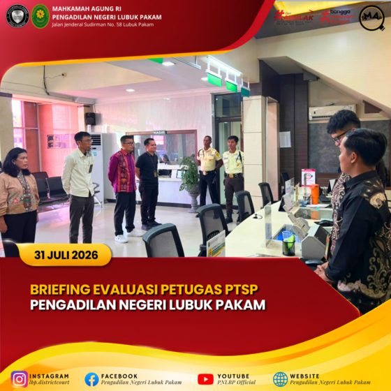 Briefing Evaluasi Petugas PTSP, Jumat, 31 Juli 2026