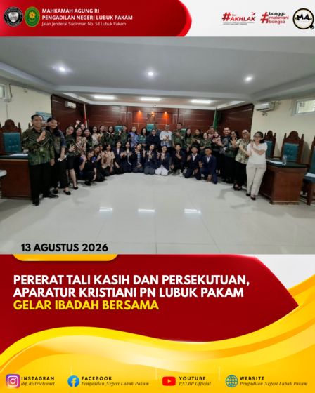Pererat Tali Kasih dan Persekutuan, Aparatur Kristiani PN Lubuk Pakam Gelar Ibadah Bersama