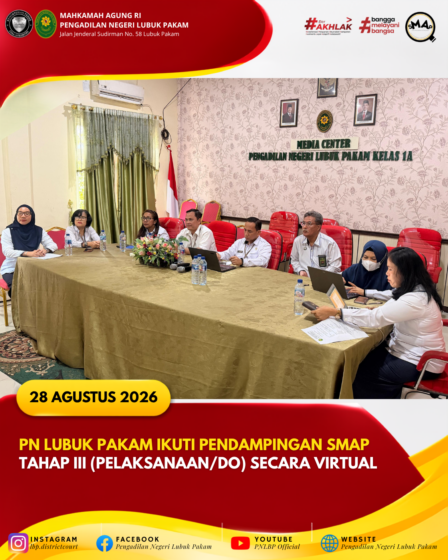 PN Lubuk Pakam Ikuti Pendampingan SMAP Tahap III (Pelaksanaan/Do) Secara Virtual