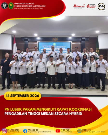 PN Lubuk Pakam Mengikuti Rapat Koordinasi Pengadilan Tinggi Medan Secara Hybrid