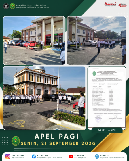 Apel Pagi PN Lubuk Pakam Senin, 21 September 2026